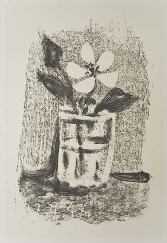 Appraisal: PABLO PICASSO Two prints Fleurs dans un verre No lithograph