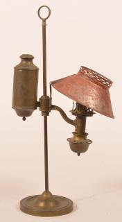 Appraisal: th Century Brass Single Arm Small Student Lamp th Century