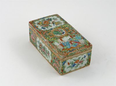 Appraisal: A Chinese Canton famille rose rectangular box and cover typically