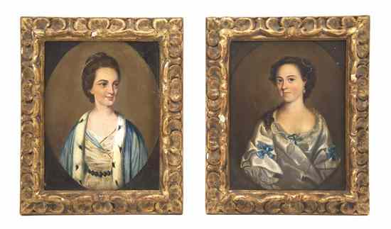 Appraisal: A Pair of English Portraits on Copper depicting English noblewomen