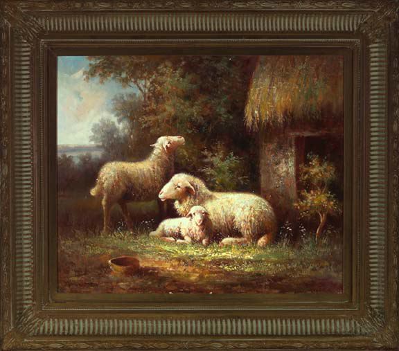 Appraisal: British School st Century Sheep Resting oil on canvas x