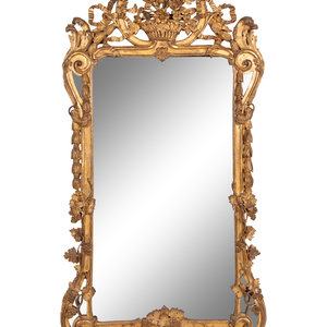 Appraisal: A R gence Style Giltwood Mirror th Century Height x