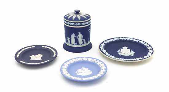 Appraisal: A Group of Four Wedgwood Jasperware Articles comprising a plate