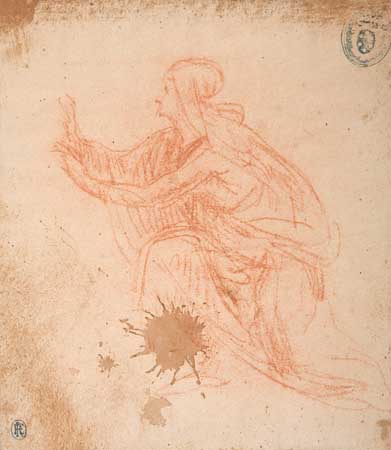 Appraisal: FRA BARTOLOMEO FOLLOWER OF Italian - Kneeling Woman in Profile