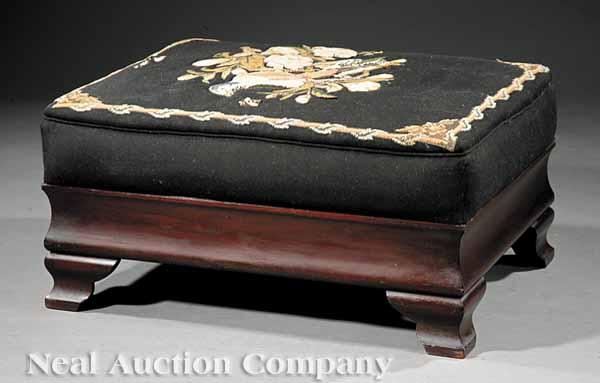 Appraisal: A Large American Late Classical Mahogany Footstool th c rectangular