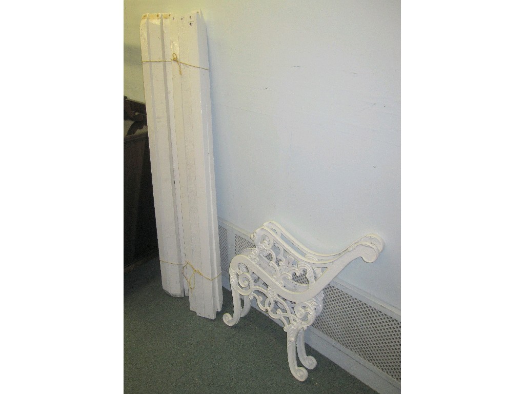 Appraisal: Cast iron garden bench disassembled - bolts in office