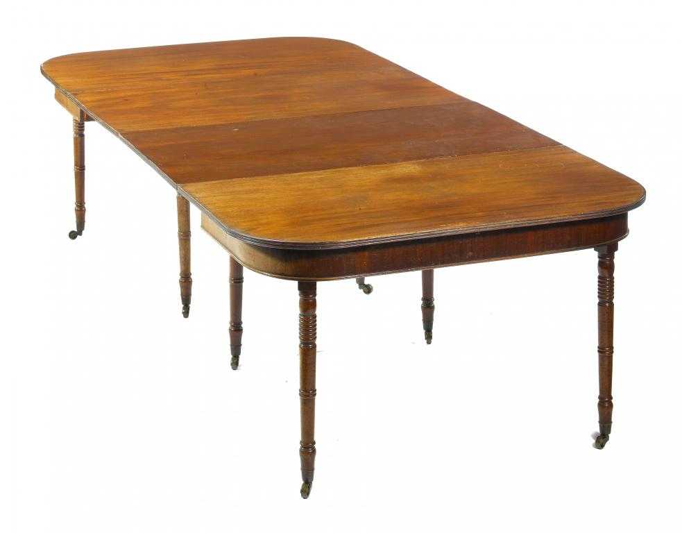 Appraisal: A GEORGE IV MAHOGANY DINING TABLE the oblong top with