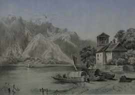 Appraisal: Henry Charles Brewer English - Lake Como Italy pencil and