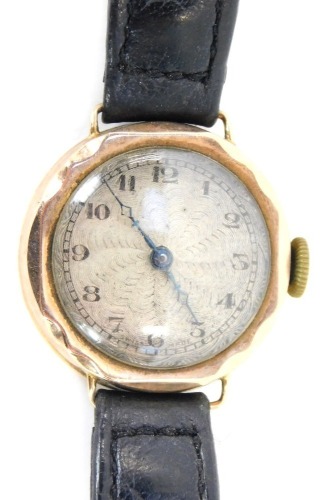 Appraisal: A ct gold wristwatch the circular wristwatch head with a