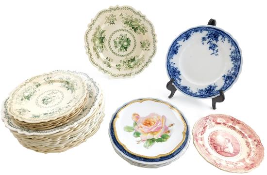 Appraisal: Assortment of porcelain plates twenty-five pieces eighteen English transferware including