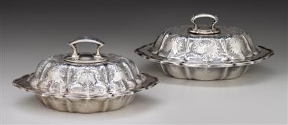 Appraisal: Two sterling silver covered vegetable dish eswilliam b durgin co