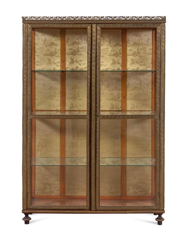 Appraisal: A Neoclassical Gilt Metal Mounted Vitrine Cabinet A Neoclassical Gilt