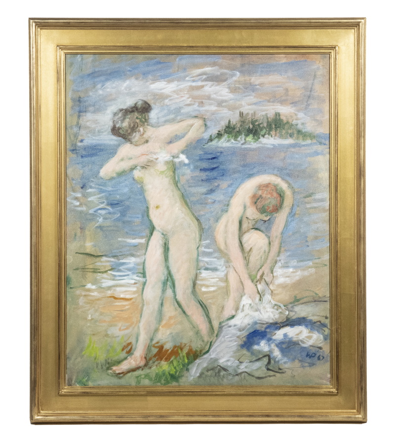 Appraisal: WALDO PEIRCE NY ME MA - Two Bathers by the