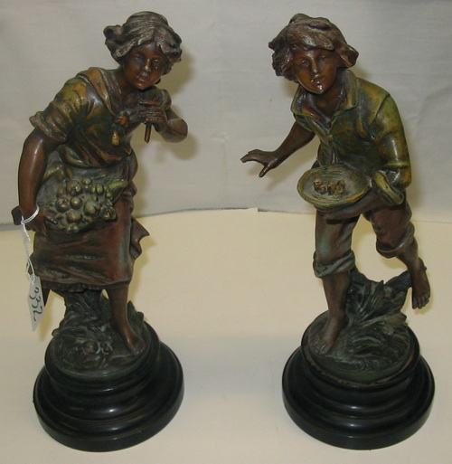 Appraisal: PAIR OF SPELTER FIGURES after the famous Sculpture August Moreau