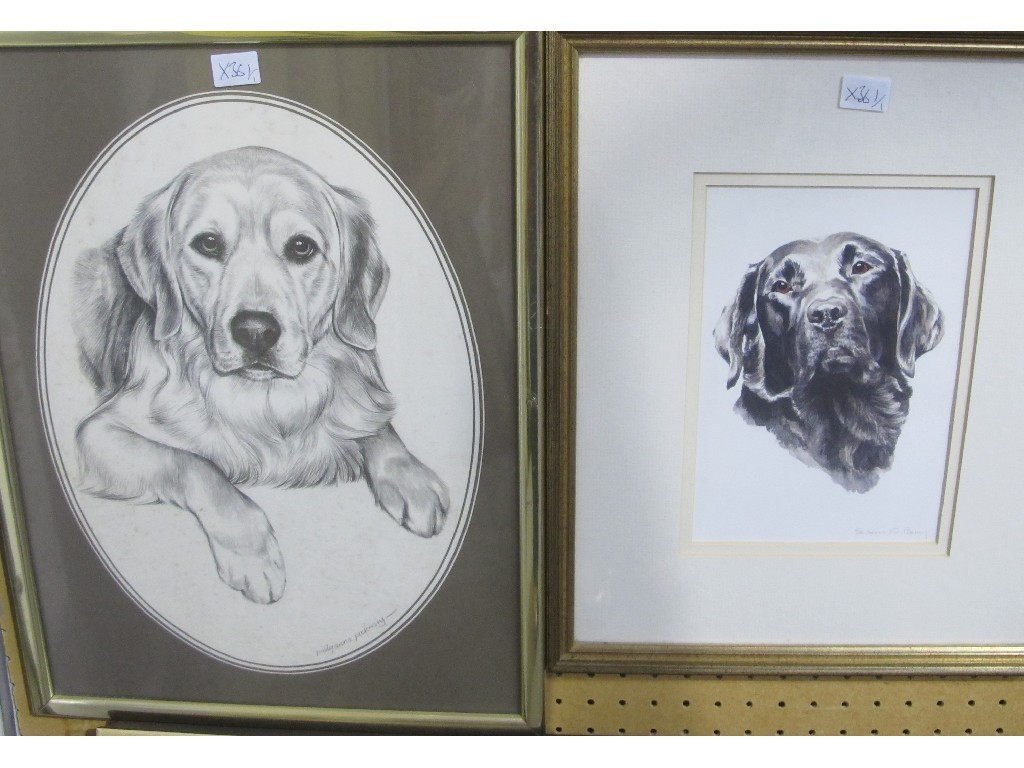 Appraisal: Lot comprising two dog portrait prints