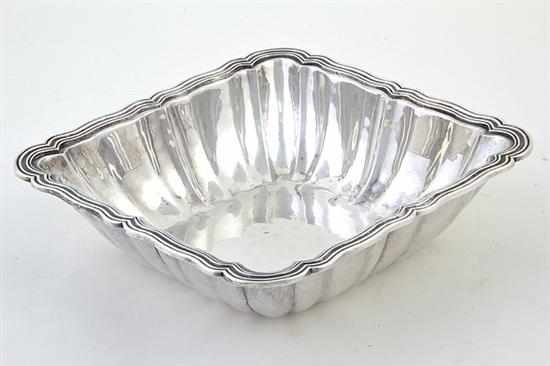 Appraisal: Mexican sterling centerbowl by Sanborns banded fluted deep square bowl