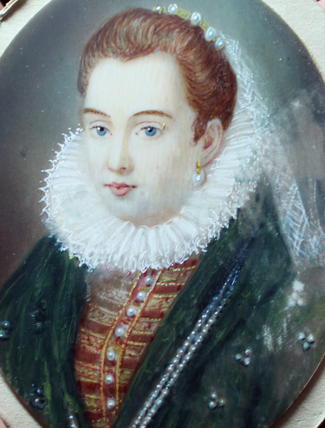 Appraisal: MINIATURE PORTRAIT PAINTING ON IVORY OF MARIE STUART Oval ''