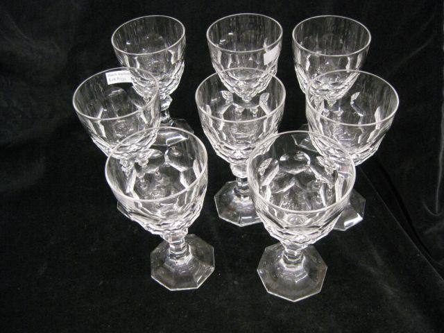 Appraisal: Set of Fine Cut Crystal Goblets pedestal bases excellent