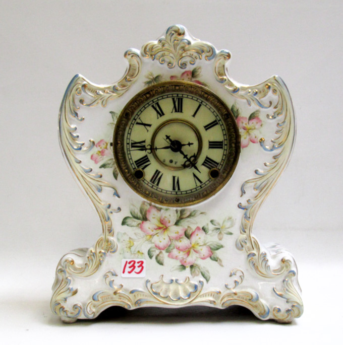 Appraisal: CHINA CASED MANTEL CLOCK F Kroeber Clock Co New York