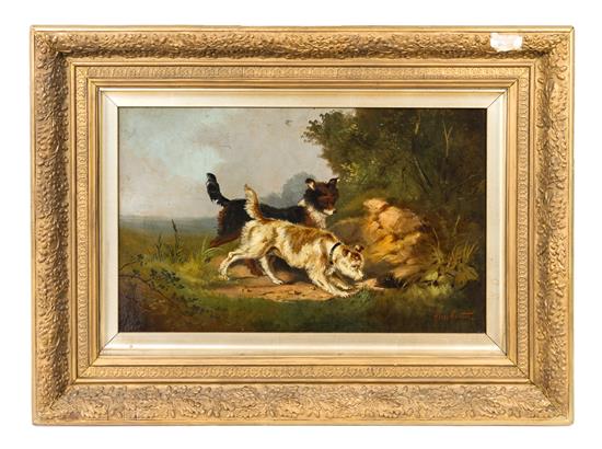 Appraisal: Sale Lot Alex Austin British th Century Two Dogs after