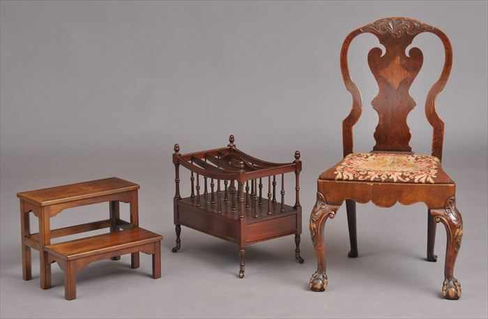 Appraisal: GEORGE II-STYLE CARVED MAHOGANY SIDE CHAIR The rocaille and leaf-carved