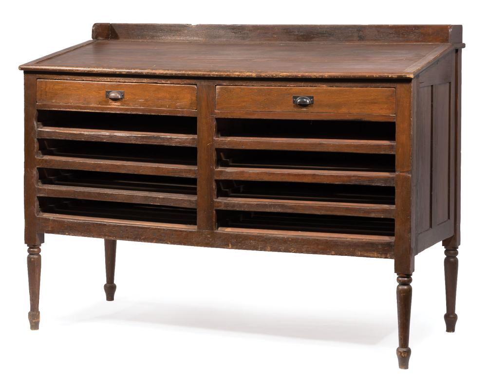 Appraisal: Southern Hardwood Slant Top Accounting Desk mid- th c two