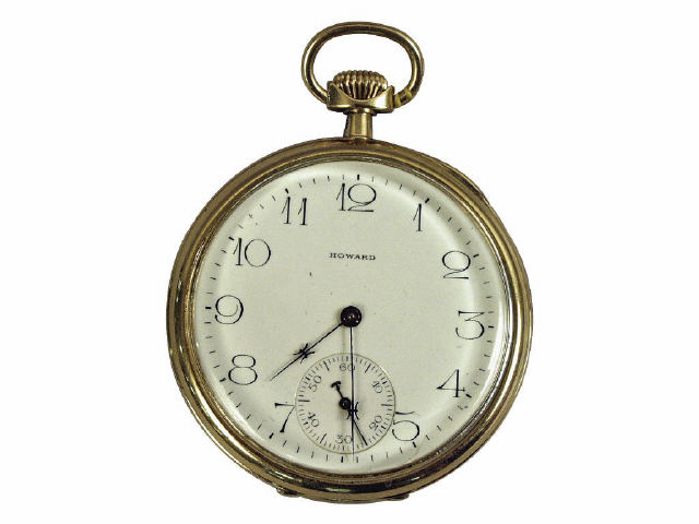 Appraisal: K gold Howard size pocket watch in original Howard case