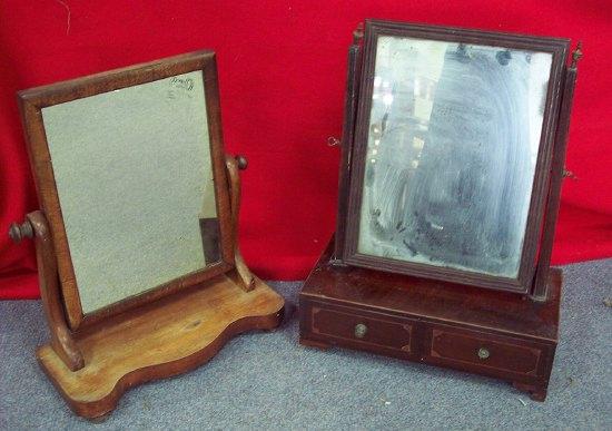 Appraisal: A th Century mahogany and inlaid toilet mirror the rectangular