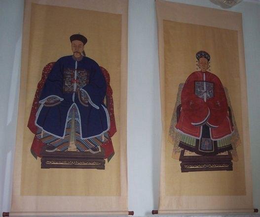 Appraisal: A pair of Chinese scroll paintings The Emperor and His