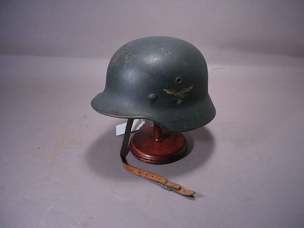 Appraisal: A German Model single decal Luftwaffe helmet With dark grey