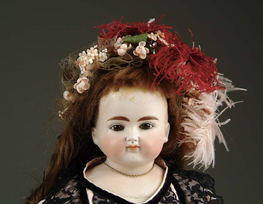 Appraisal: SOLID DOME CLOSE MOUTH GLASS EYE TURNED SHOULDER HEAD DOLL