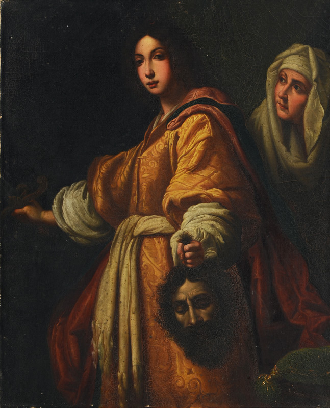 Appraisal: OLD MASTER STYLE PAINTING BY MOLLICA JUDITH HOLDING HEAD OF