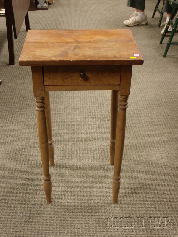 Appraisal: Federal Maple and Bird's-eye Maple One-Drawer Stand