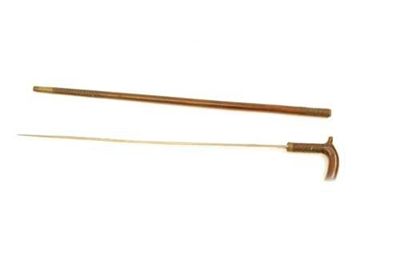 Appraisal: An Indian sword stick with a in cm steel blade