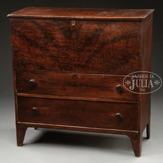 Appraisal: EARLY AMERICAN GRAINED TWO DRAWER BLANKET CHEST First third th