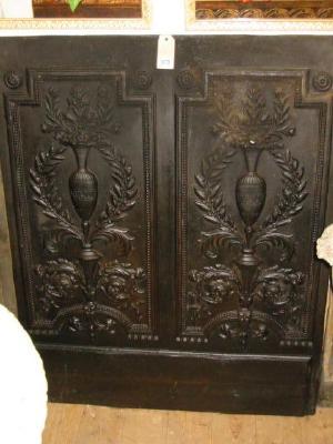 Appraisal: A VICTORIAN CAST IRON PANEL of oblong form ornamented with