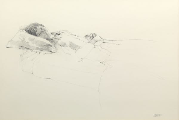 Appraisal: RICHARD TREASTER AMERICAN - x sight size Drawing of Dawn