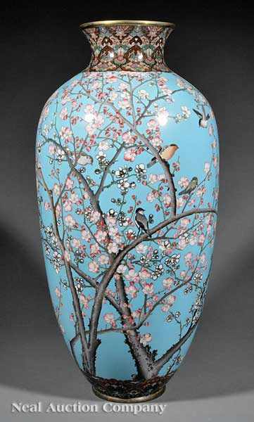 Appraisal: A Monumental Japanese Cloisonn Enamel Vase Meiji Period - the