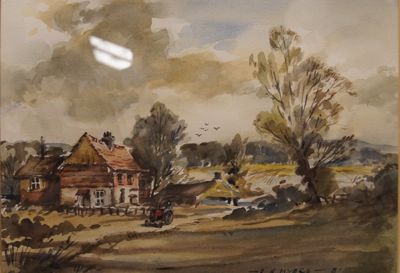 Appraisal: Reginald Harry Myers thC Yorkshire artist Landscape with farm and