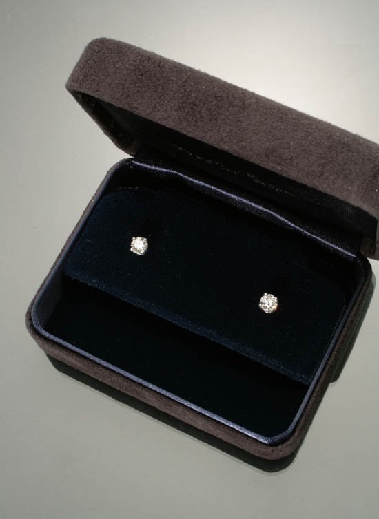 Appraisal: Pair of Platinum and Diamond Ear Studs Tiffany Co Each