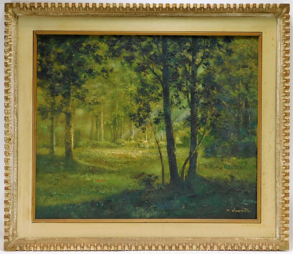 Appraisal: M KINOSHITA IMPRESSIONIST LANDSCAPE PAINTING United States Japan th CenturyForest