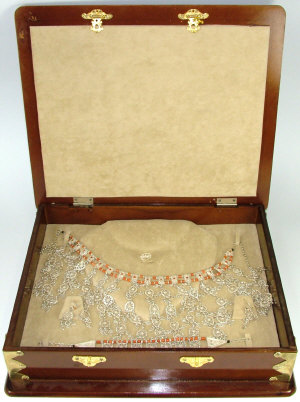 Appraisal: A four piece Omani silver and coral suite of jewellery