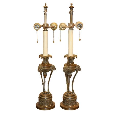 Appraisal: Pair of Neoclassical Style Bronze Candlesticks Estimate nbsp nbsp nbsp