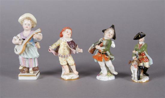 Appraisal: A Collection of Four Meissen Porcelain Figures Height of tallest