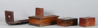 Appraisal: Four Wooden Items consisting of Edwardian mahogan Four Wooden Items