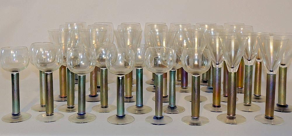 Appraisal: Pieces of Studio Art Glass Barware Steven Maslach All with