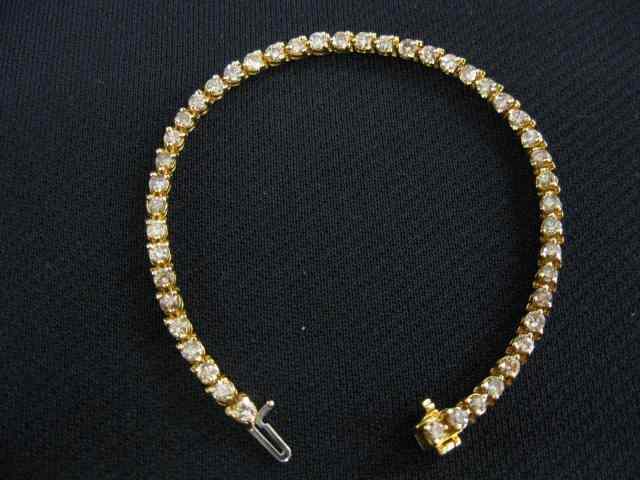 Appraisal: Diamond Line Bracelet round diamonds totaling carats in k yellow