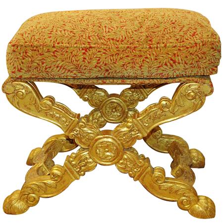 Appraisal: Italian Rococo Style Gilt-Wood Stool Estimate -