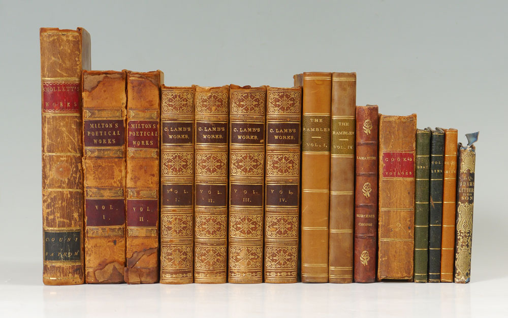 Appraisal: COLLECTION OF LEATHER BOUND BOOKS volumes leather bound books to