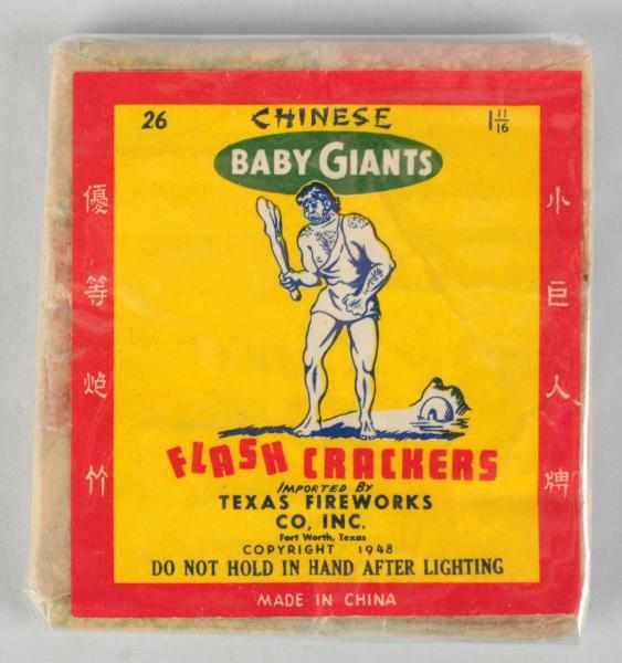 Appraisal: Chinese Baby Giants -Pack Firecrackers Class Texas Fireworks Co in